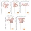 Rsstarxi 30 Pack Sweet 16th Birthday Cupcake Toppers Sweet 16 Party Decorations Rose Gold Sixteen Cheers to 16 Sweet 16 Cake Decorations for 16th Birthday Anniversary Party Supplies view 2