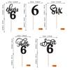 Rsstarxi 30 Pack 6th Birthday Cupcake Toppers Black Glitter Six Hello 6 Cupcake Picks Cheers to 6 Years Old Cake Decorations for 6th Birthday Party Supplies view 2