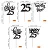 Rsstarxi 30 Pack 25th Birthday Cupcake Toppers Black Glitter Twenty Five Legal Cupcake Picks Cheers to 25 Years Old Cake Decorations for 25th Birthday Anniversary Party Supplies view 2