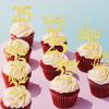 Rsstarxi 30 Pack 25th Birthday Cupcake Toppers Gold Glitter Twenty Five Legal Picks - Cheers to 25 Years Old Cake Decorations for Birthday Anniversary Party Supplies view 4