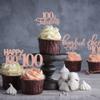 Rsstarxi 30 Pack Happy 100th Birthday Cupcake Toppers Rose Gold Glitter One Hundred Cheers to 100 Years Old Cupcake Picks for 100th Birthday Anniversary Party Cake Decorations view 4