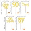 Rsstarxi30 Pack Happy 90th Birthday Cupcake Toppers Gold Glitter Ninty Cheers to 90 Years Old Cupcake Picks for Anniversary Party Cake Decorations view 2