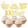 Rsstarxi 30 Pack Happy 100th Birthday Cupcake Toppers Gold Glitter One Hundred Cheers to 100 Years Old Cupcake Picks for 100th Birthday Anniversary Party Cake Decorations view 1