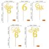 Rsstarxi 30 Pack 6th Birthday Cupcake Toppers Gold Glitter Six Hello 6 Cupcake Picks Cheers to 6 Years Old Cake Decorations for 6th Birthday Party Supplies view 2