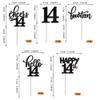 Rsstarxi 30 Pack 14th Birthday Cupcake Toppers Black Glitter Hello 14 Cupcake Picks Fourteen Cheers to 14 Years Old Cake Decorations for 14th Birthday Anniversary Party Supplies view 2