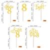 Rsstarxi 30 Pack 8th Birthday Cupcake Toppers Gold Glitter Eight Hello 8 Cupcake Picks Cheers to 8 Years Old Cake Decorations for 8th Birthday Party Supplies view 2