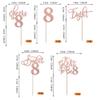 Rsstarxi 30 Pack 8th Birthday Cupcake Toppers Rose Gold Glitter Eight Hello 8 Cupcake Picks Cheers to 8 Years Old Cake Decorations for 8th Birthday Party Supplies view 2