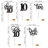 Rsstarxi 30 Pack 10th Birthday Cupcake Toppers Black Glitter Ten Double Hello 10 Cupcake Picks Cheers to 10 Years Old Cake Decorations for 10th Birthday Party Supplies view 2