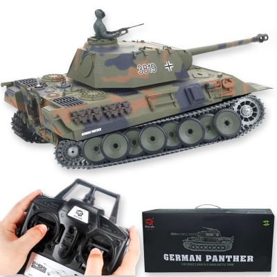 Ssccgym 3819 Remote Control Tank German Leopard TK7.0 RC Battle War Military Vehicle Metal Steel Box Simulation Smoke Shooting Sound Effect Collection Professional RC Tank