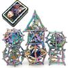 Metal DND Dice Set with Box 7pcs Hollow D&D Dice,Copper Polyhedral Dungeons and Dragons Dice Set Steampunk Polyhedral Dice Games Set for RPG,MTG,Pathfinder,D and D Dice Set (Dragon Dazzle Colour) view 1