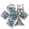 Metal DND Dice Set with Box 7pcs Hollow D&D Dice,Copper Polyhedral Dungeons and Dragons Dice Set Steampunk Polyhedral Dice Games Set for RPG,MTG,Pathfinder,D and D Dice Set (Dragon Dazzle Colour) view 2