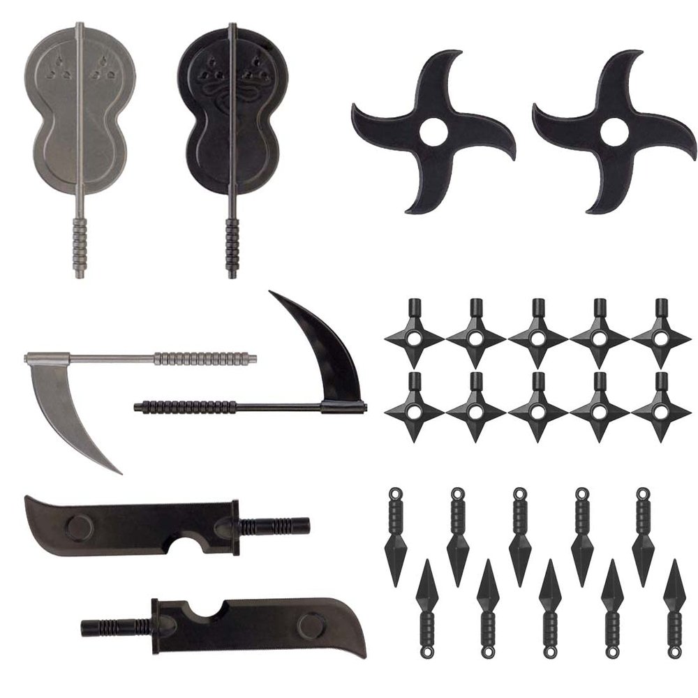 ALiquid Custom Minifigures Weapon Set, Custom Weapon Set for Minifigures, Ninja Weapon Set for Minifigures - 28 Pcs