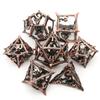 Metal DND Dice Set with Box 7pcs Hollow D&D Dice,Copper Polyhedral Dungeons and Dragons Dice Set Steampunk Polyhedral Dice Games Set for RPG,MTG,Pathfinder,D and D Dice Set (Dragon red Copper) view 2