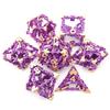 Metal DND Dice Set with Box 7pcs Hollow D&D Dice,Copper Polyhedral Dungeons and Dragons Dice Set Steampunk Polyhedral Dice Games Set for RPG,MTG,Pathfinder,D and D Dice Set (Dragon Purple) view 2