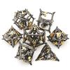 Metal DND Dice Set with Box 7pcs Hollow D&D Dice,Copper Polyhedral Dungeons and Dragons Dice Set Steampunk Polyhedral Dice Games Set for RPG,MTG,Pathfinder,D and D Dice Set (Dragon Black Gold) view 2