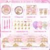 Princess Birthday Party Supplies, Includes Banner, Plates, Tulle, Napkins, Cake Toppers, Crowns, Wands, Balloons, Tablecloths, for Girls Princess's Themed Baby Shower Decorations, Serve 20 (Style A) view 2