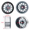 CNC Aluminum 2.6inches Beadlocks Wheel Rims Hubs for Black Mamba 1/10 Axial RBX10 RC Monster Truck (Titanium Black) view 2