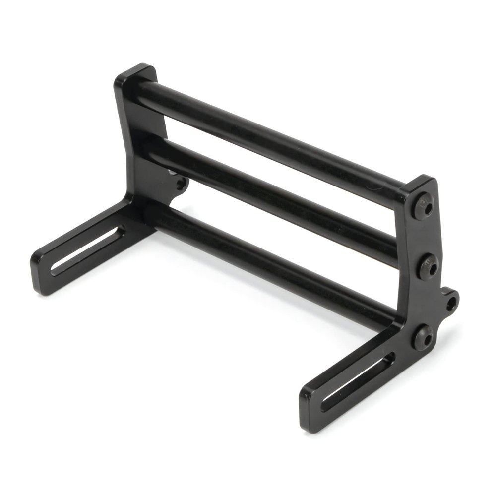 RC Front Bumper, Aluminum Alloy Bumper, RC Car Metal Front Bumper for 1/10 RC Car Crawler Chassis Gspeed LCG TRX4 SCX10 Dodge Power Wagon Cliffhanger Body Shell Accessory Parts (Black)