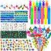 Golray 112pcs Under the Sea Party Favors Ocean Animal Creature Bulk Toy Gift Summer Birthday Supplies for Kids Boy Girl Straw Bubble Wand Tattoo Sticker Goodie Bag Filler Stuffer view 1