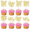 30 Pack 50th Birthday Cupcake Toppers Glitter Straight Outta 1975 Happy 50th Fifty Awesome Since 1975 Cupcake Picks 50 Fabulous Cake Decorations for Birthday Wedding Anniversary Party Gold view 1