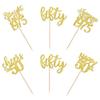 30 Pack 50th Birthday Cupcake Toppers Glitter Straight Outta 1975 Happy 50th Fifty Awesome Since 1975 Cupcake Picks 50 Fabulous Cake Decorations for Birthday Wedding Anniversary Party Gold view 3