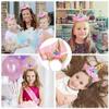 RFAPTDM 2Pcs Gold Unicorn Horn Headband 2Pcs Birthday Girl Sash Satin for Girl 1st Birthday Party Decoration Gold Ears Flower Headdress Hair Hoop view 2