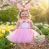 DENCTORAM Girls Tutu Dress Easter Bunny Costume Hawaiian Tutu Dress Hula Princess Dresses with Headband for Kids view 3