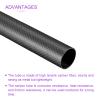 DMiotech 1 Pack 25mmx23mmx500mm Carbon Fiber Round Tubes, 3K Roll Wrapped Carbon Tube for RC Quadcopter, RC Airplane view 4