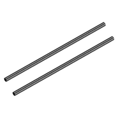 DMiotech 2 Pack 8mmx6mmx500mm Carbon Fiber Round Tubes, 3K Roll Wrapped Glossy Carbon Tube for RC Quadcopter, RC Airplane