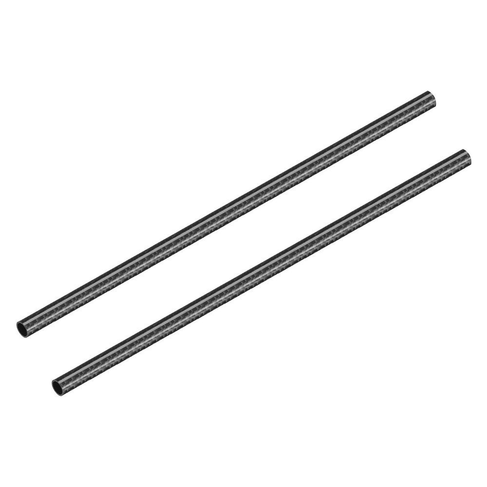 DMiotech 2 Pack 8mmx6mmx500mm Carbon Fiber Round Tubes, 3K Roll Wrapped Glossy Carbon Tube for RC Quadcopter, RC Airplane