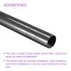 DMiotech 1 Pack 25mmx23mmx500mm Carbon Fiber Round Tubes, 3K Roll Wrapped Glossy Carbon Tube for RC Quadcopter, RC Airplane view 4