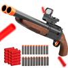 Safe Toy Double Barrel Gun for Boy with Ejecting Shell Soft Bullets,Realistic Model Shotgun Toys Foam Blaster Play Gun Toy with Soft Bullet Look Real Action Model for Children (Double_Brown) view 1