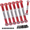 hopsupRC RC Aluminum Adjustable Turnbuckles Upgrades Part for 1/10 Slash/Rustler/Stampede/Hoss 2WD 4X4,Alloy Aluminum Adjustable Turnbuckles Camber Links Toe Link,#3644 3745 1935 7PCS Red view 1