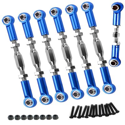 hopsupRC RC Aluminum Adjustable Turnbuckles Upgrades Part for 1/10 Slash/Rustler/Stampede/Hoss 2WD 4X4,Alloy Aluminum Adjustable Turnbuckles Camber Links Toe Link,#3644 3745 1935 7PCS Navyblue