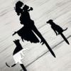 JIEEIN Wedding Cake Topper - Bride Hold Groom with Flowers Besides Pet Cat and Pet Dog Silhouette Cake Decoration view 3
