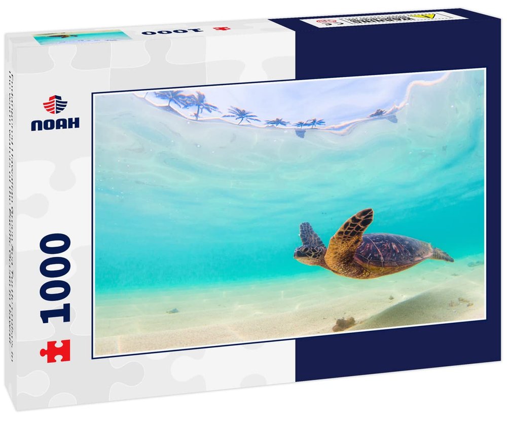 Noah Jigsaw Puzzle Endangered Hawaiian Green Sea Turtle Cruises in The Warm Waters of The Pacific Ocean in Hawaii 1000 Pieces
