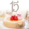 VALICLUD 15Th Birthday Cake Topper with Gold Rhinestones Alloy Decorative Number Pick for Anniversary Party Quinceanera Celebration 8.46X3.34In view 2
