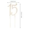 VALICLUD 15Th Birthday Cake Topper with Gold Rhinestones Alloy Decorative Number Pick for Anniversary Party Quinceanera Celebration 8.46X3.34In view 4