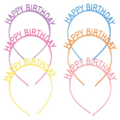 LALAFINA 18 Pcs Birthday Headbands Candy Color Happy Birthday Headbands with Teeth Happy Birthday Tiara Birthday Crown Party Supplies for Teens Adults