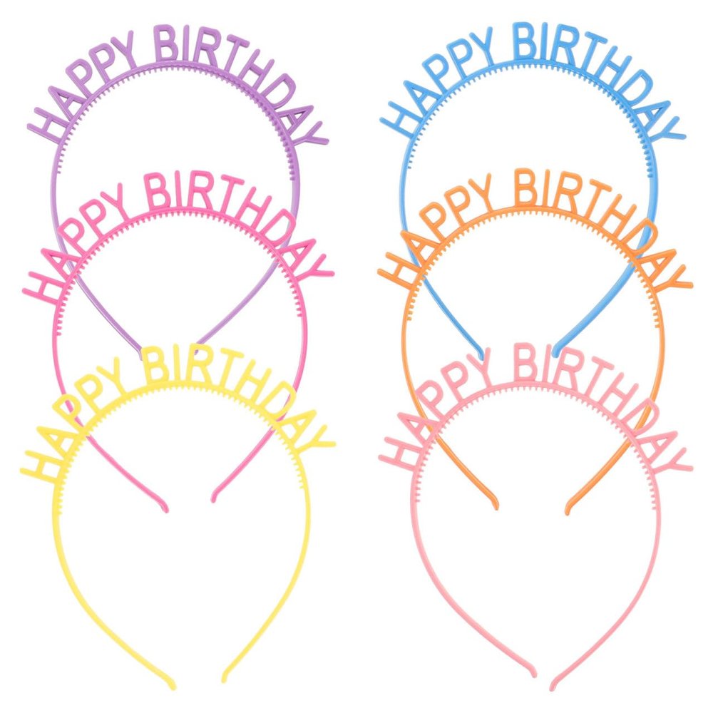 LALAFINA 18 Pcs Birthday Headbands Candy Color Happy Birthday Headbands with Teeth Happy Birthday Tiara Birthday Crown Party Supplies for Teens Adults