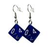 d20 / d10 Polyhedral Dice Earrings - Translucent Colors (d10 Dark Blue) view 1