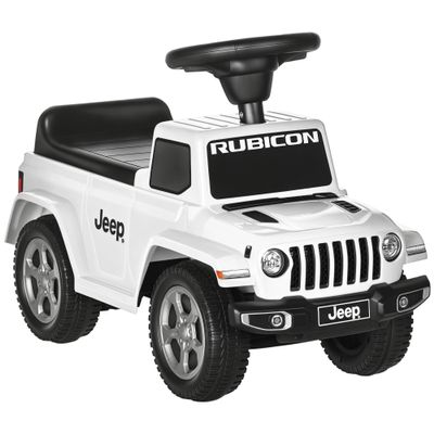 Aosom Kids Ride on Push Car, with Engine Sounds & Under-Seat Storage, Foot-to-Floor Ride on Sliding Car with Horn, Sit and Scoot Ride on Toy, Ages 1.5-3 Years, White