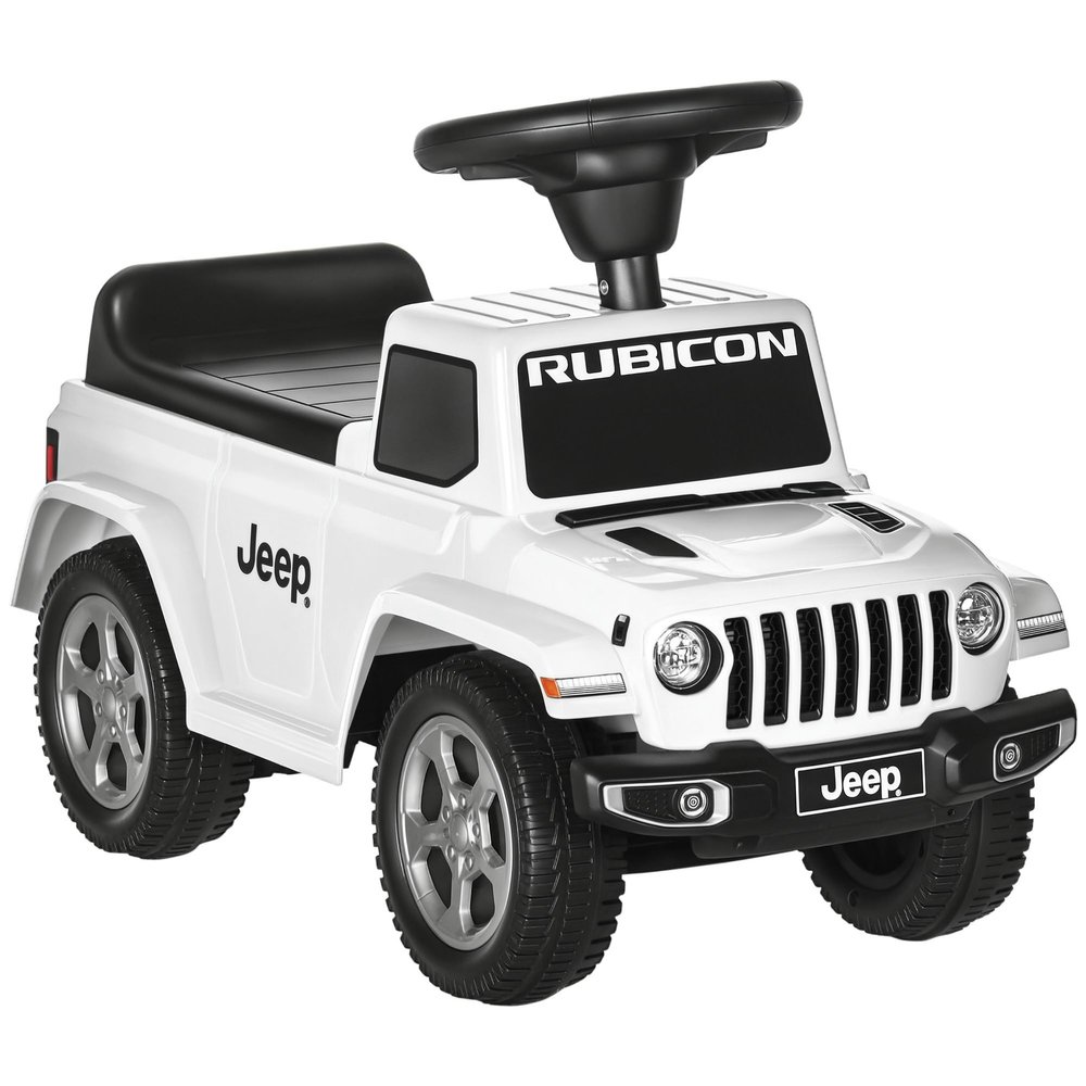 Aosom Kids Ride on Push Car, with Engine Sounds & Under-Seat Storage, Foot-to-Floor Ride on Sliding Car with Horn, Sit and Scoot Ride on Toy, Ages 1.5-3 Years, White