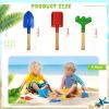 Tarpop 18 Pcs Kids Gardening Tools Set, Metal Kids Yard Tools with Sturdy Wooden Handle Safe Children Beach Sandbox Toy Sand Play Kit for Flower Soil Planting Loosening Digging, Trowel, Rake, Shovel view 2