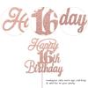 Rsstarxi 1 Pack Happy 16th Birthday Cake Topper Glitter 16 & Fabulous Cheers to 16 Years Old 16th Birthday Cake Pick for Celebrating 16th Birthday Anniversary Party Cake Decorations Supplies Rose Gold view 3