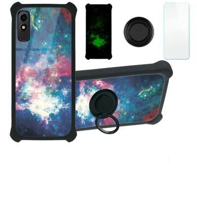 jioeuinly Blu Studio X10 2022 Case Compatible with Blu Studio X10 2022 Phone Case Cover [with Tempered Glass Screen Protector][Hard PC + Soft Silicone][Ring Support] [Luminous Effect] YGH-YH