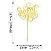 24 Pack Happy Sweet 16 Cupcake Toppers Glitter Sixteen 16th Birthday Cupcake Picks Cheers to 16 Years Old Cupcake Decorations for 16th Birthday Anniversary Party Cake Decorations Supplies Gold view 2