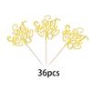 24 Pack Happy Sweet 16 Cupcake Toppers Glitter Sixteen 16th Birthday Cupcake Picks Cheers to 16 Years Old Cupcake Decorations for 16th Birthday Anniversary Party Cake Decorations Supplies Gold view 3