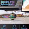 Fidget Hand Spinner for Kids Adults, Sensory Orb Toy for Office Classroom, Finger Easter Gifts for Stress Relief Anti Anxiety (Rainbow), with Portable Case, Stocking Stuffer Party Favor view 2