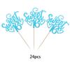 24 Pack 16th Birthday Cupcake Toppers Glitter Sixteen Happy Sweet 16 Cupcake Picks Cheers to 16 Years Old Cupcake Decorations for 16th Birthday Anniversary Party Cake Decorations Supplies Light Blue view 3